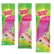 스카치브라이트 황토숯 고무장갑/브라이트 청소용품