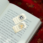 한글 자음 전통팔각 금속 책갈피 24K GP 북마크 외국인선물 행사 기념품